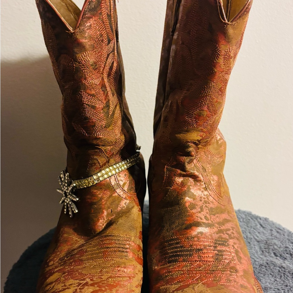 Nocona Tan Leather Cowboy Boots - Picture 2 of 13